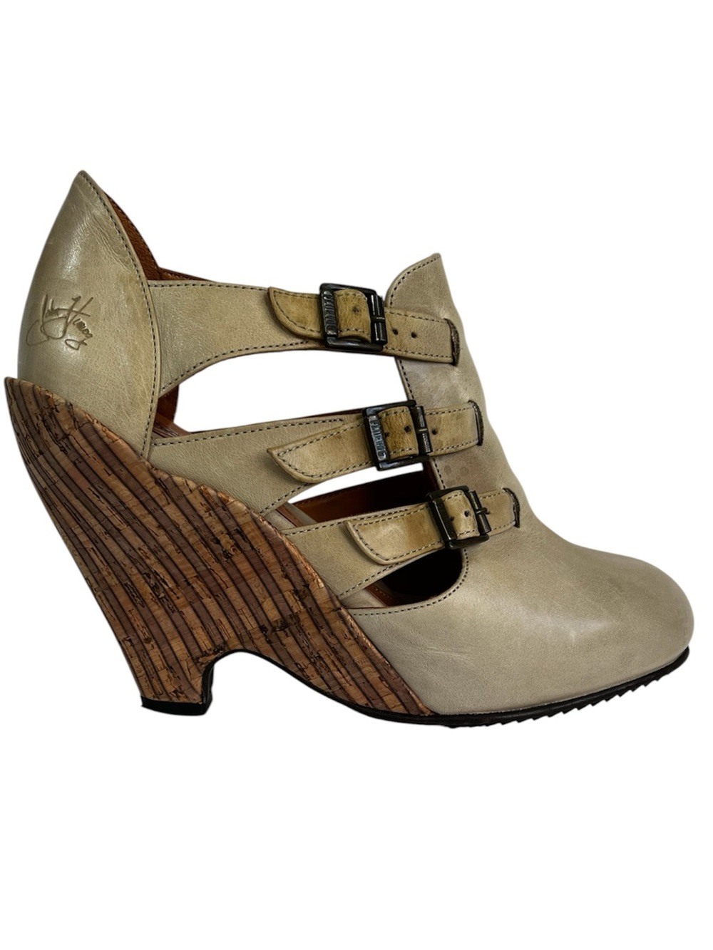John Fluevog Farrah triple strap ankle boot shoe 8.5